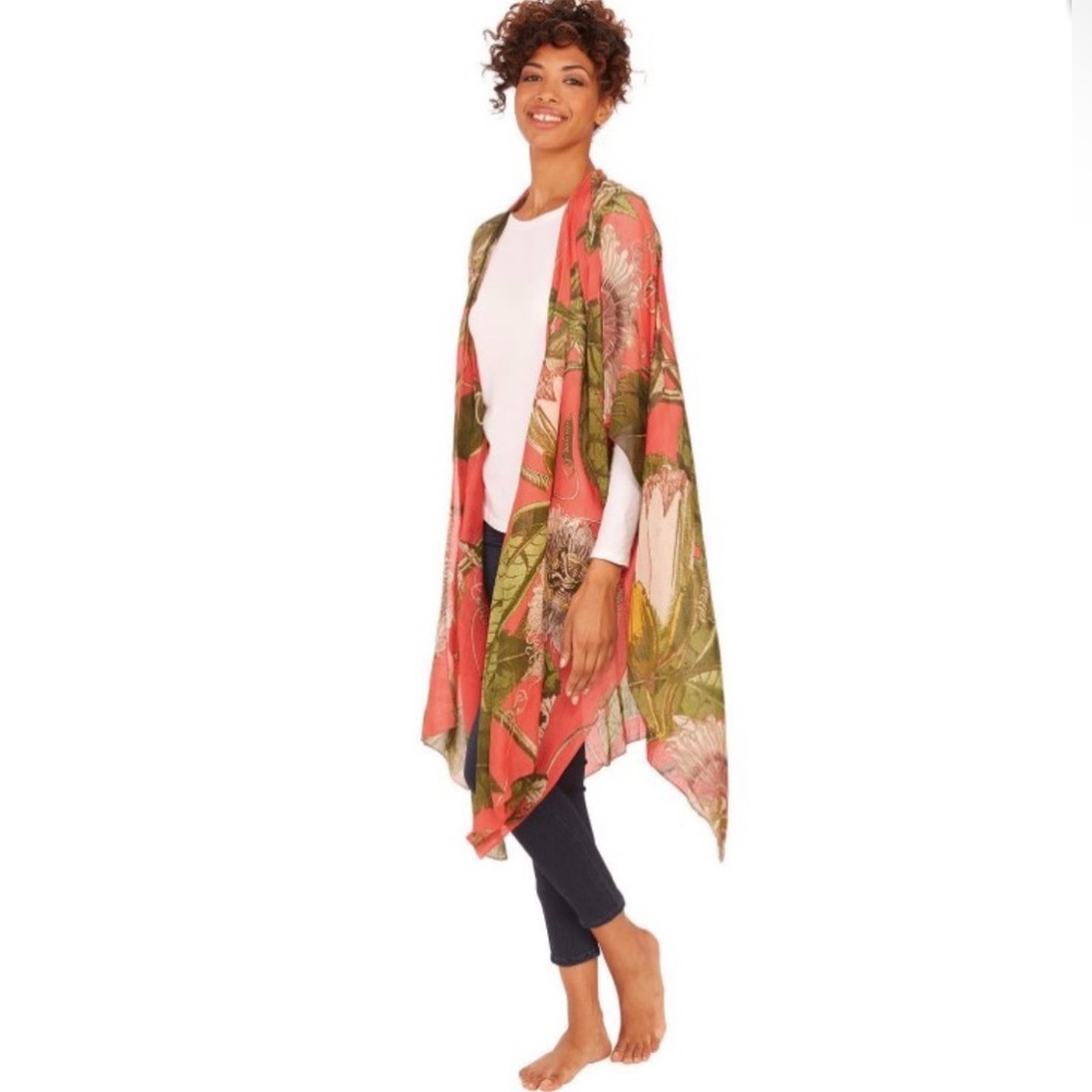One Hundred Stars Vibrant Floral Kimono-NWOT - Picture 3 of 8